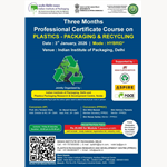 Three Months Professional Certificate Course on Plastics - Packaging & Recycling (Hybrid Mode)